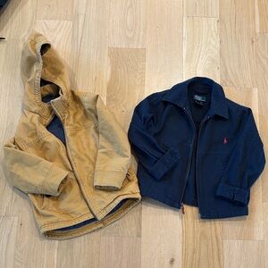 Tan and Navy Hooded Jacket Set